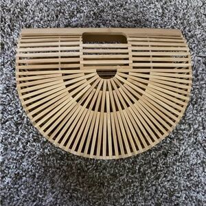 BAMBOO WOODEN PURSE/TOTE  L 11” x H 8” x W 3"
